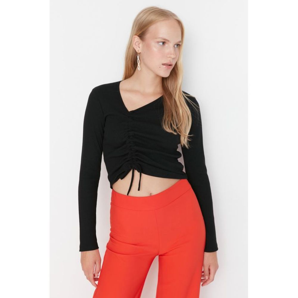 NWT Trendyol Women Slim fit Asymmetrical Collar Knit Blouse